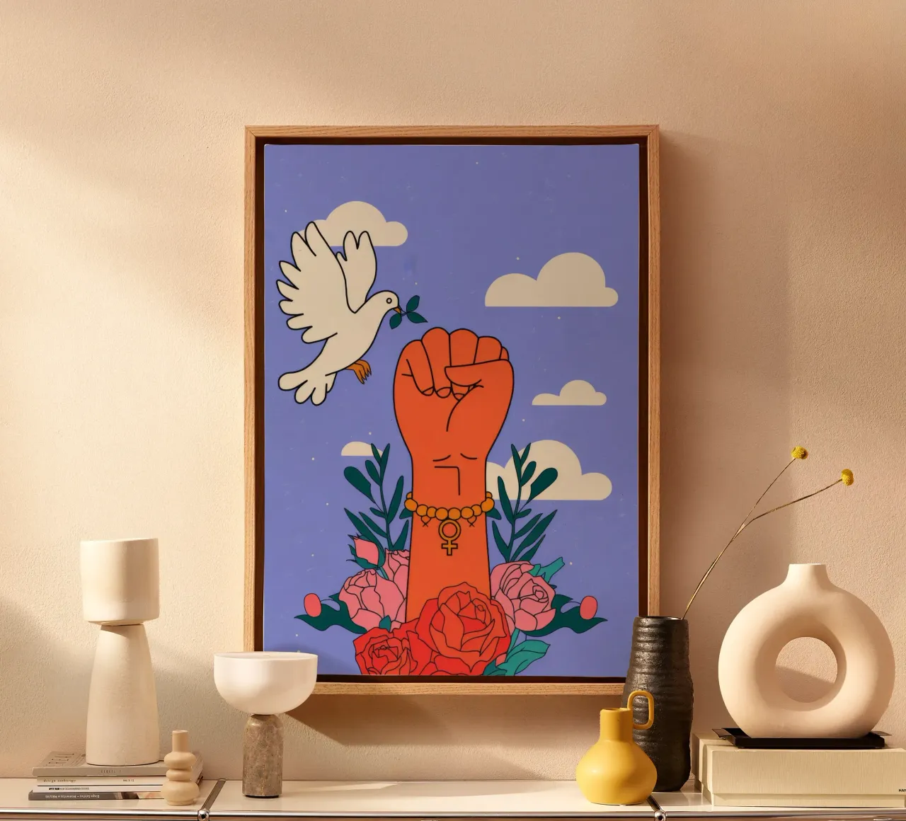 Fist Dove Clouds canvas by Demar Galleria