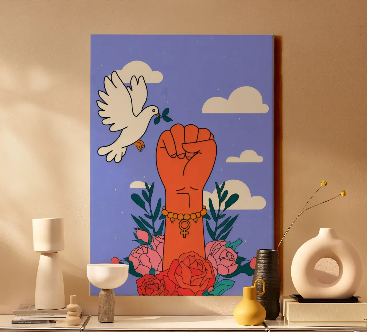Fist Dove Clouds canvas by Demar Galleria