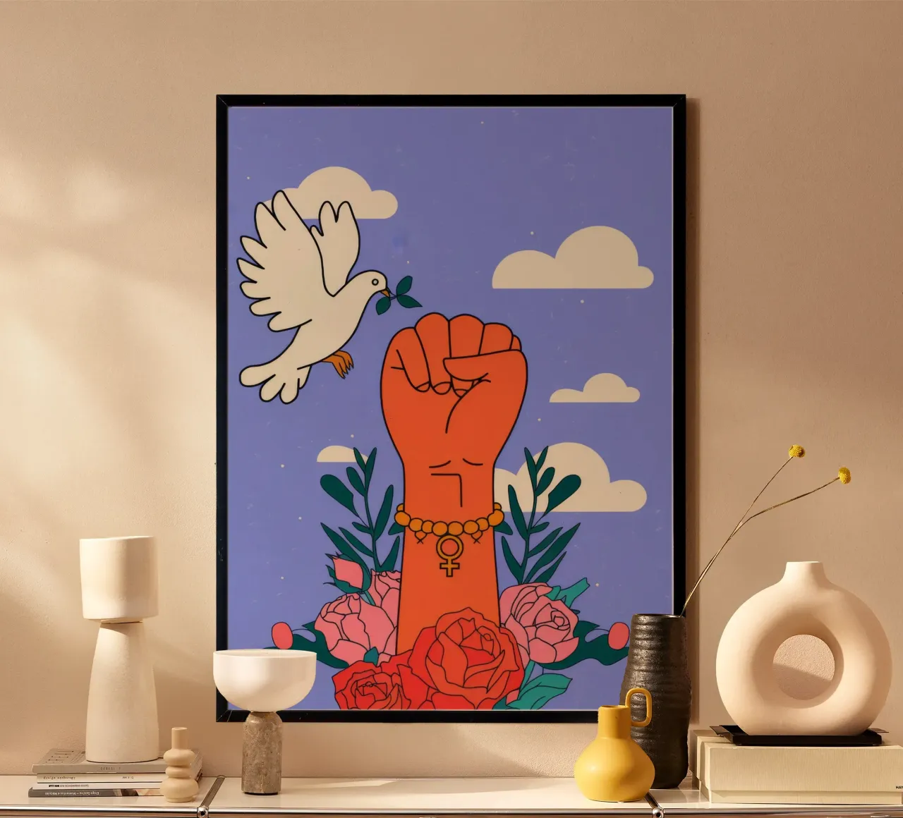 Nuvole di colomba a pugno poster da Demar Galleria