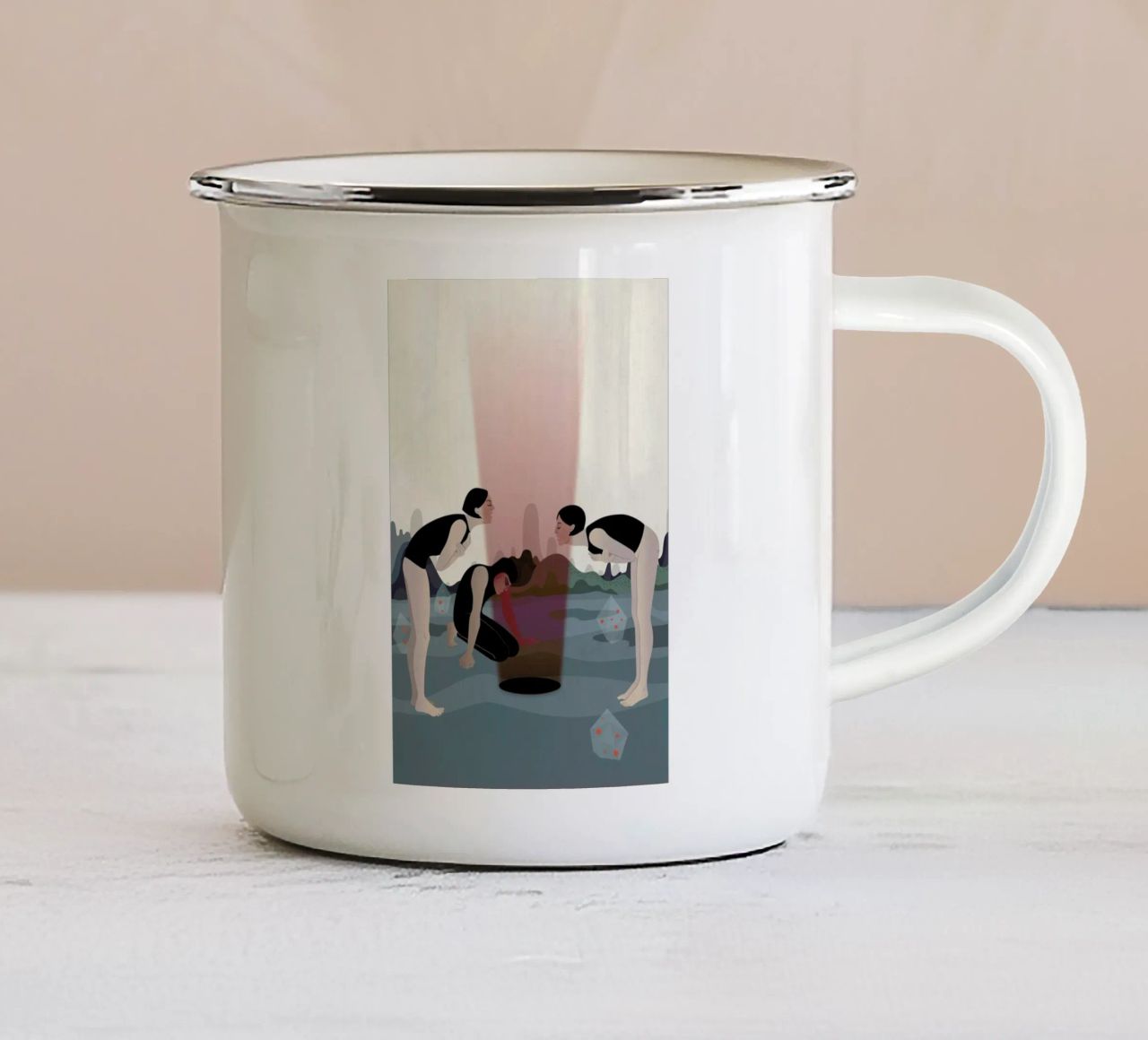 Quelle tazza in smalto da Lesja Chernish