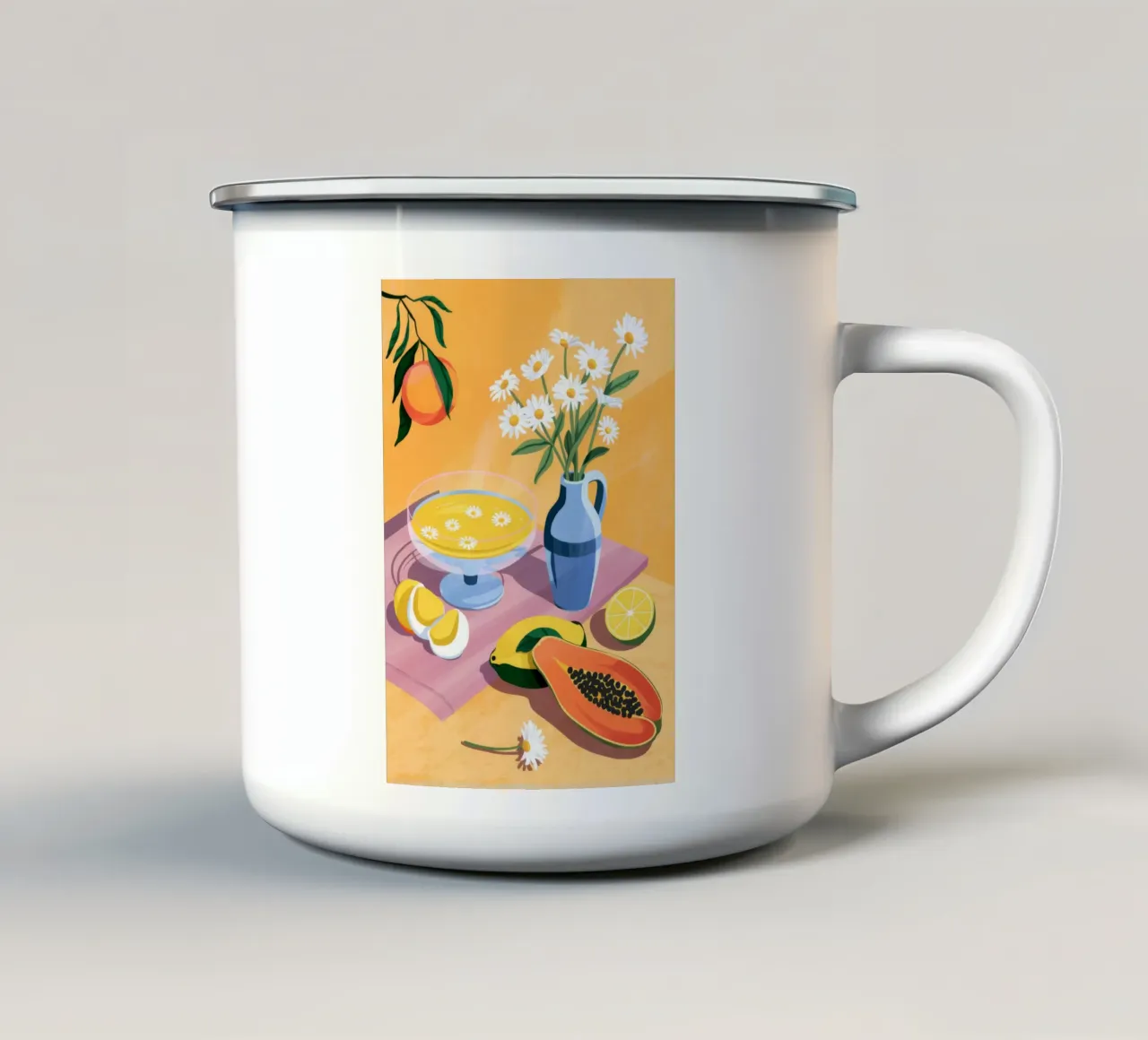 Tavolo dei fiori di frutta tazza in smalto da Demar Galleria