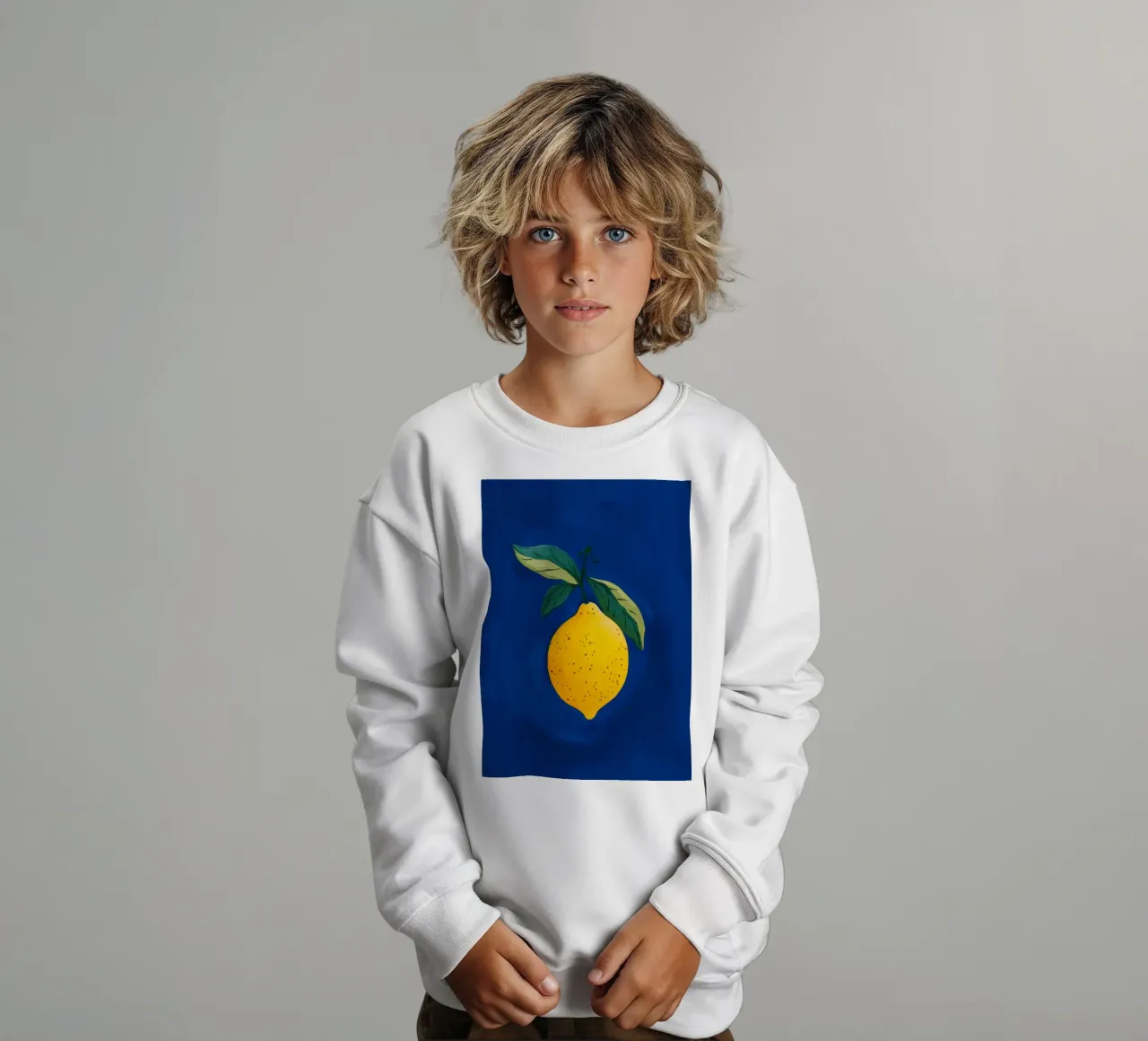 Single Lemon Leaves kids sweatshirt by Demar Galleria
