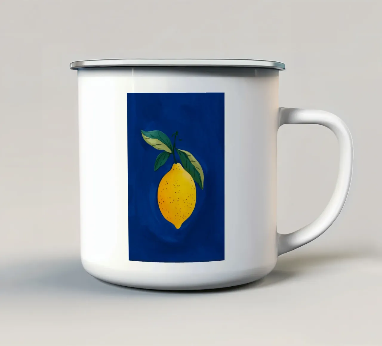 Foglie di limone singole tazza in smalto da Demar Galleria