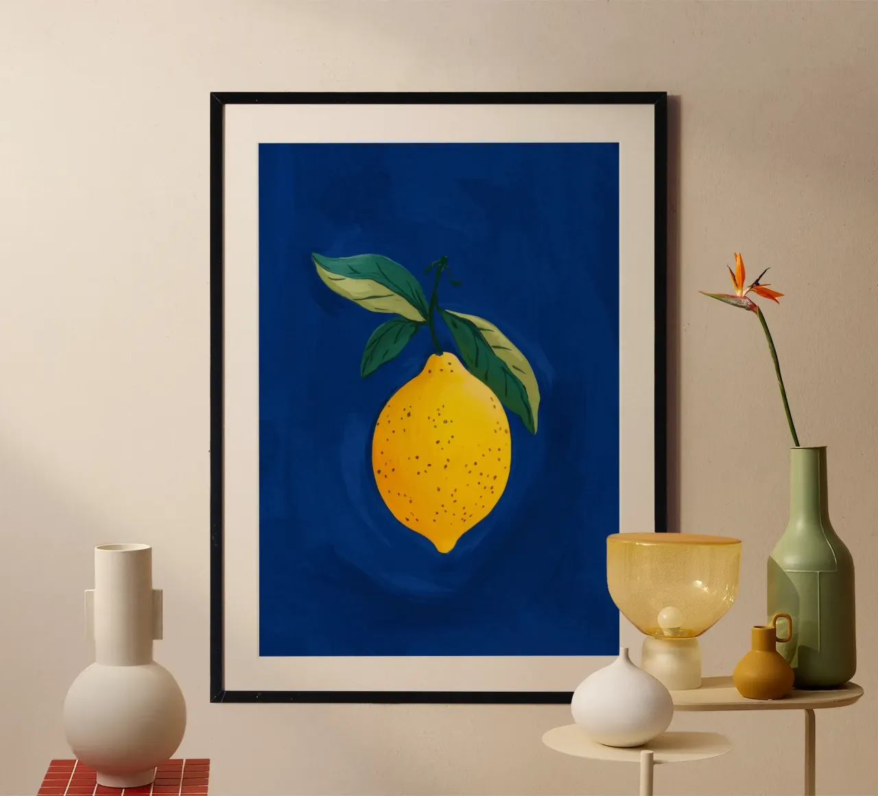 Single Lemon Leaves poster by Demar Galleria