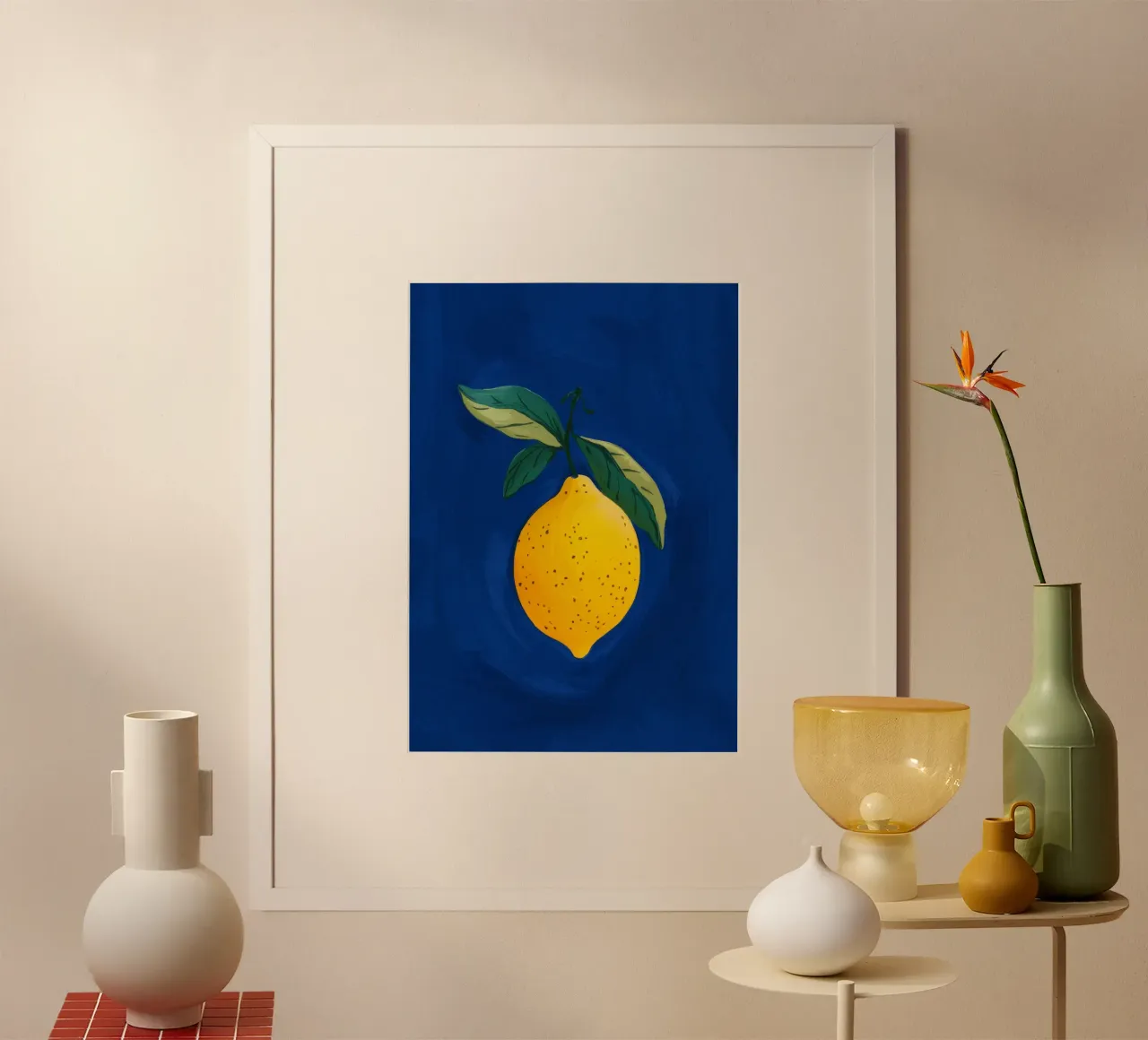 Single Lemon Leaves poster by Demar Galleria
