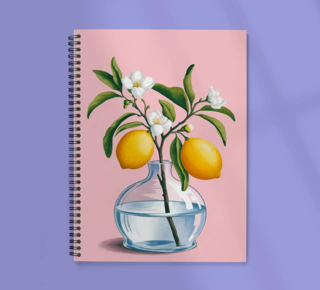 Lemon Branch Vase spiral notebook by Demar Galleria