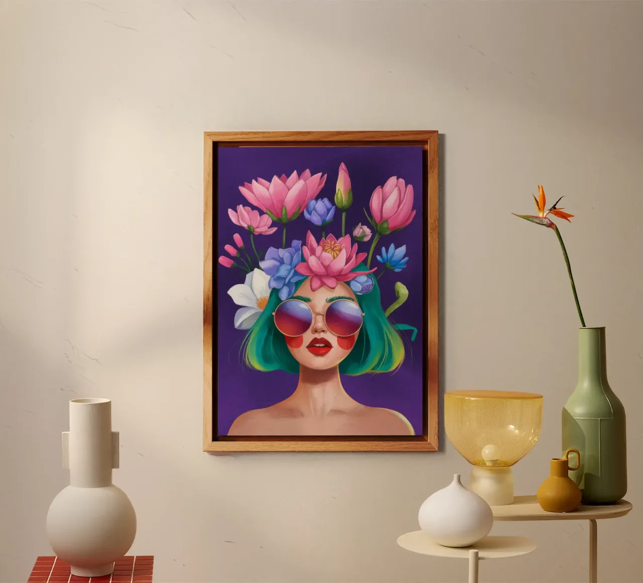 Occhiali da sole con corona di fiori alluminio dibond da Demar Galleria