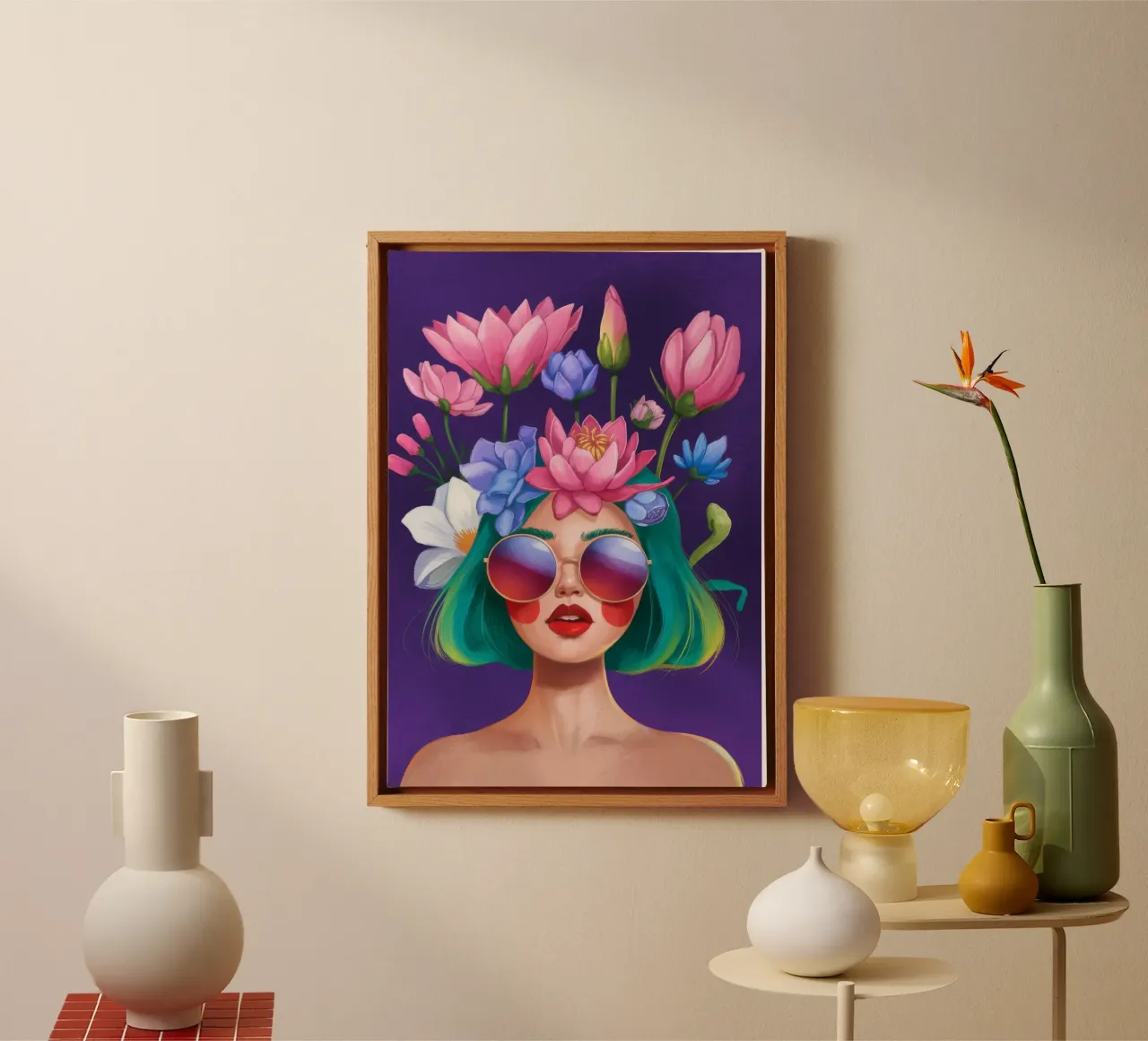 Flower Crown Sunglasses canvas by Demar Galleria