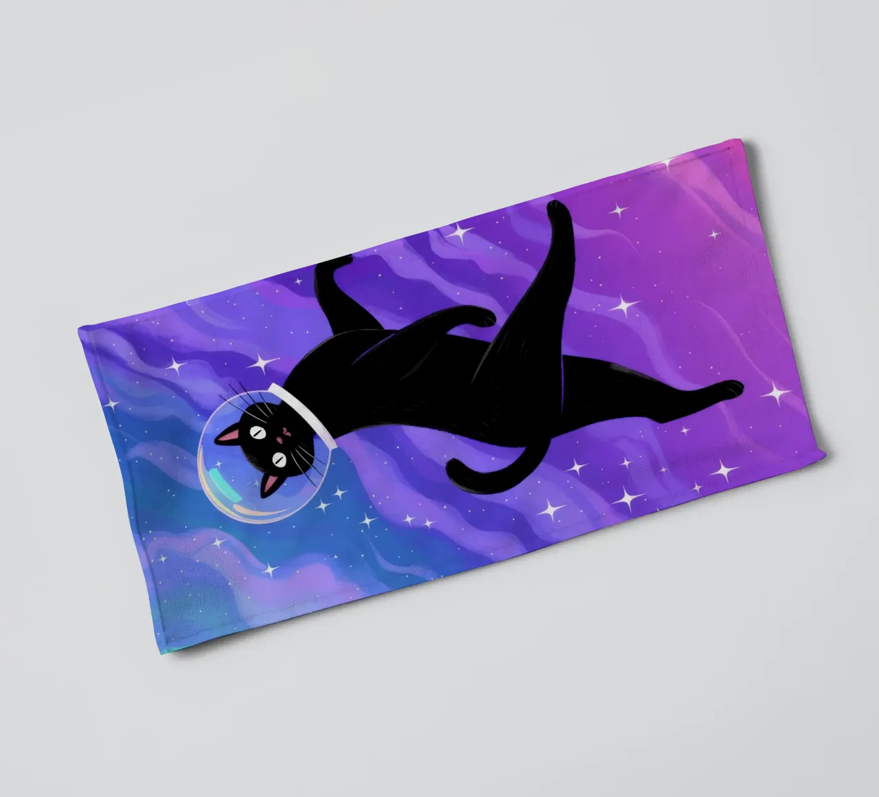 Space Cat Galaxy towel by Demar Galleria