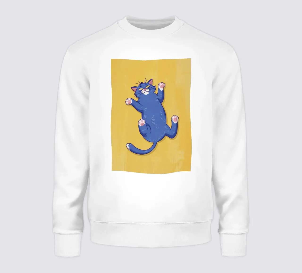 Gatto blu che fa stretching felpa da Demar Galleria