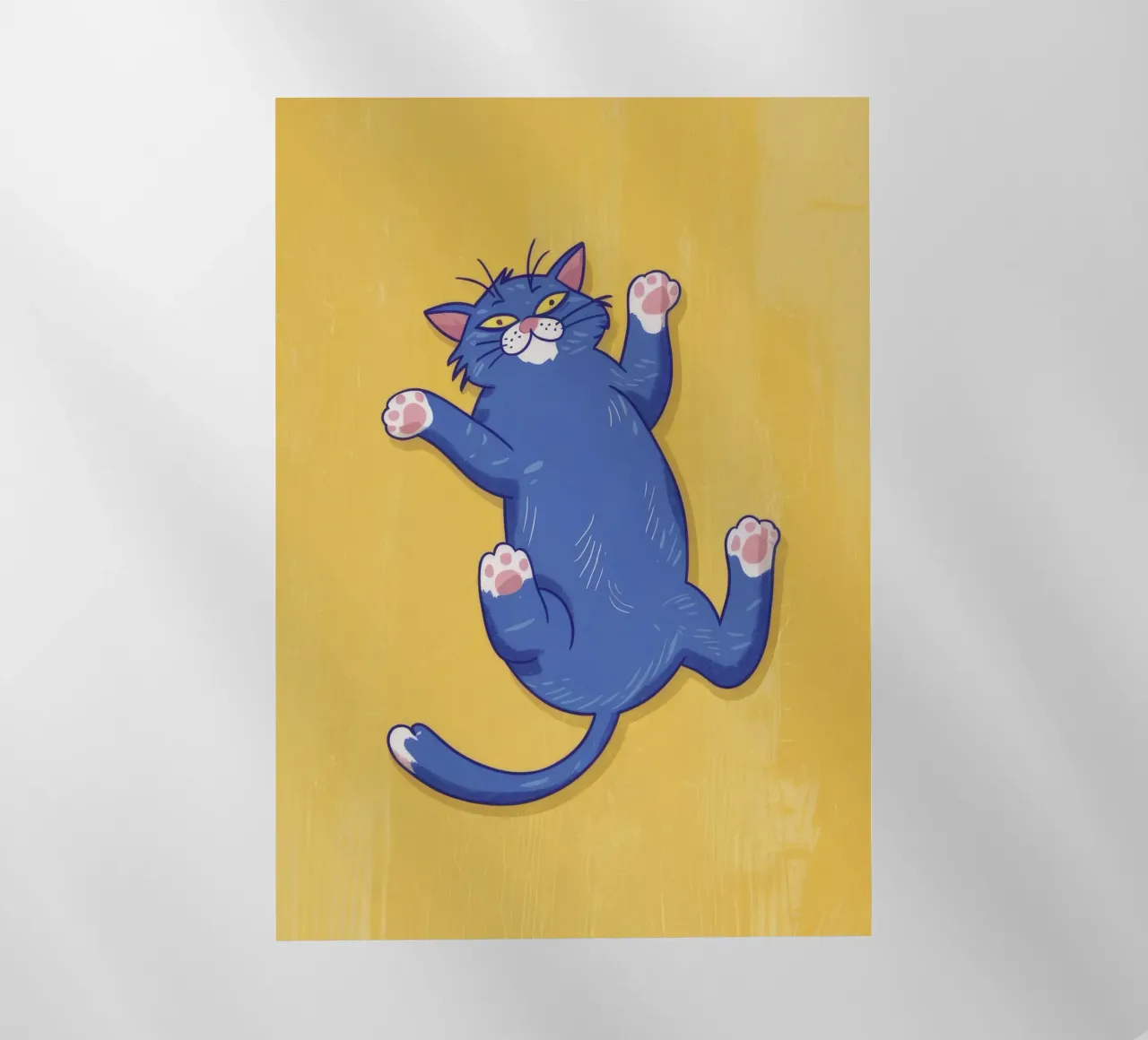 Blue Cat Stretching backlit film by Demar Galleria
