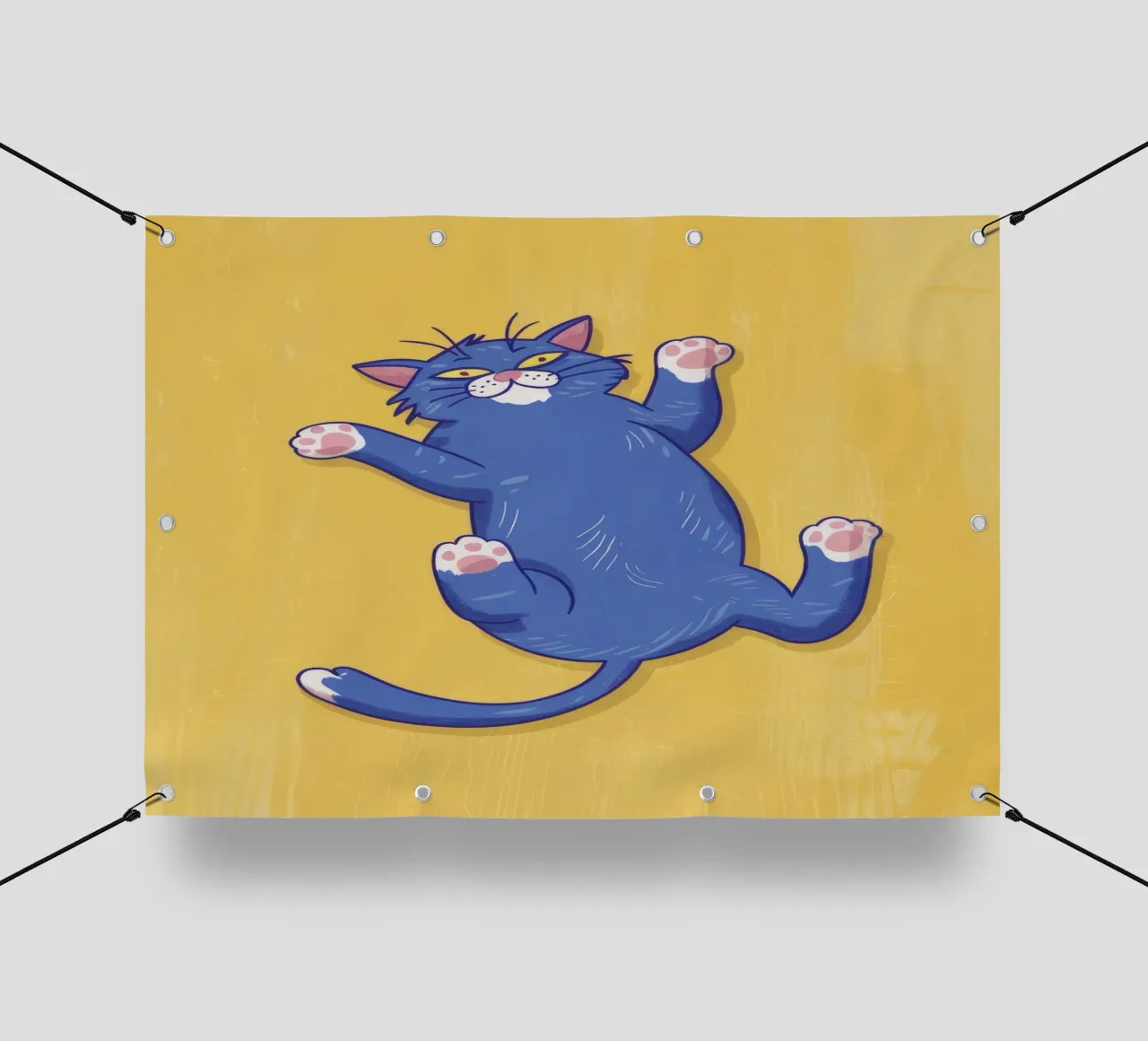 Blue Cat Stretching pvc cover by Demar Galleria