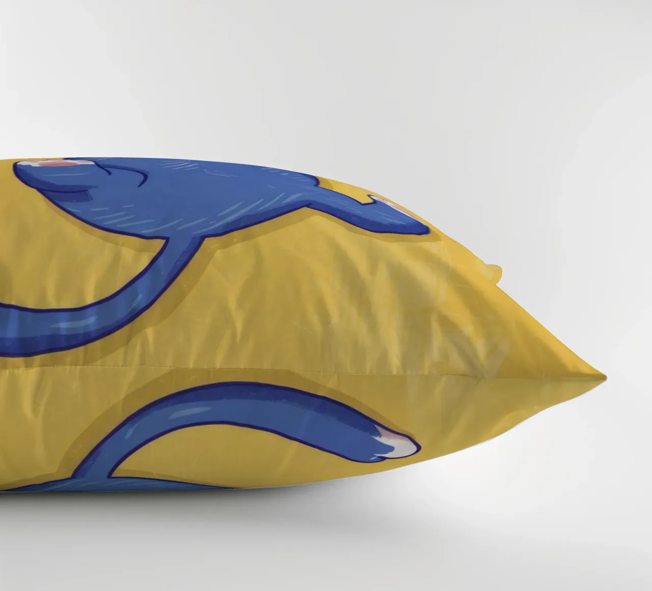Blue Cat Stretching decorative cushion by Demar Galleria