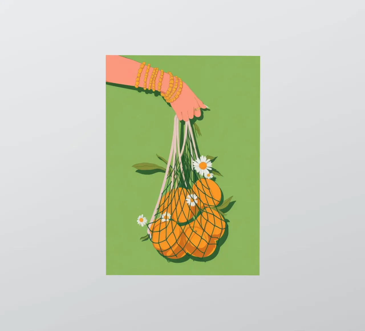 Orange Daisy Hand sticker by Demar Galleria