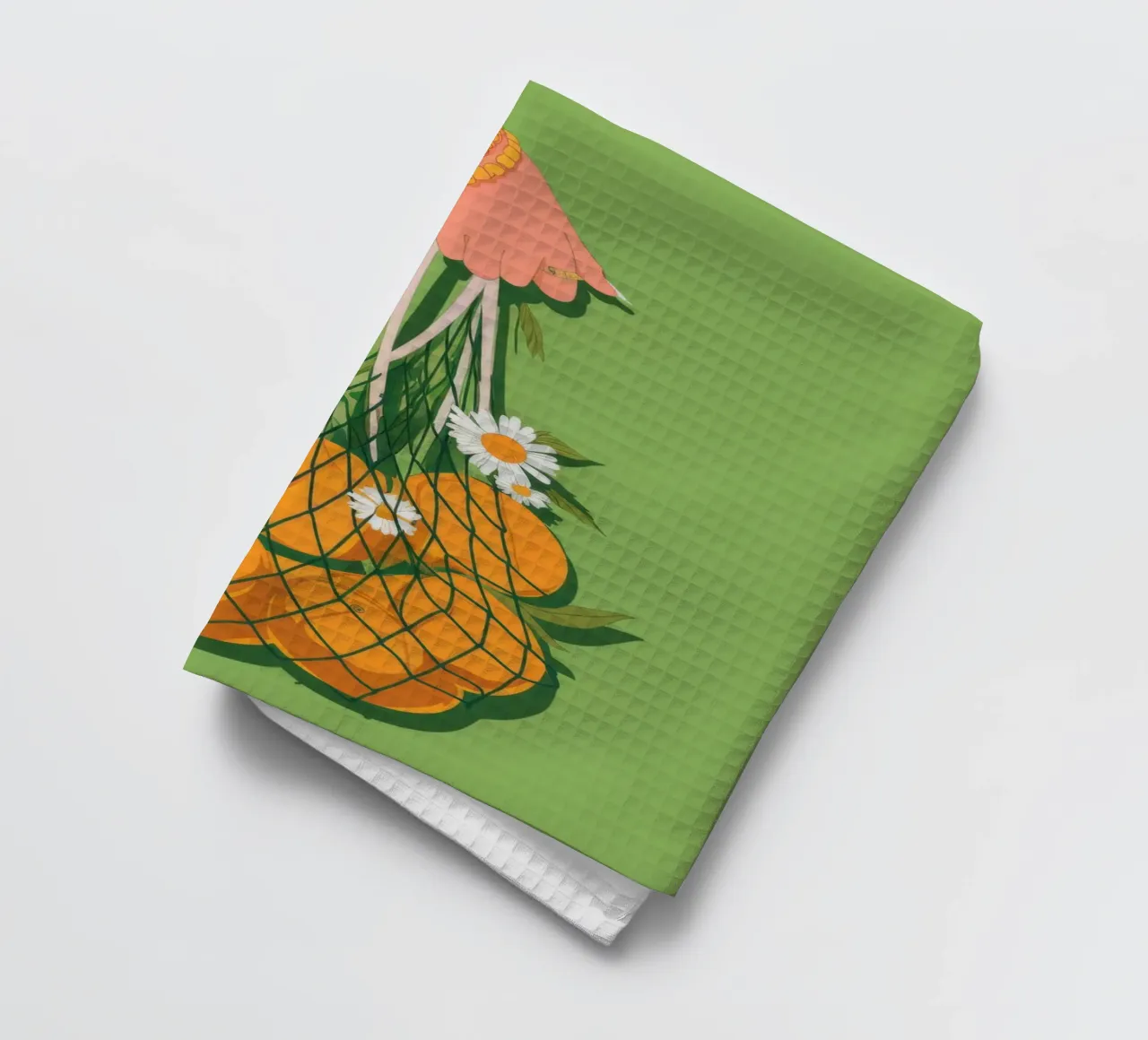 Orange Daisy Hand tea towel by Demar Galleria