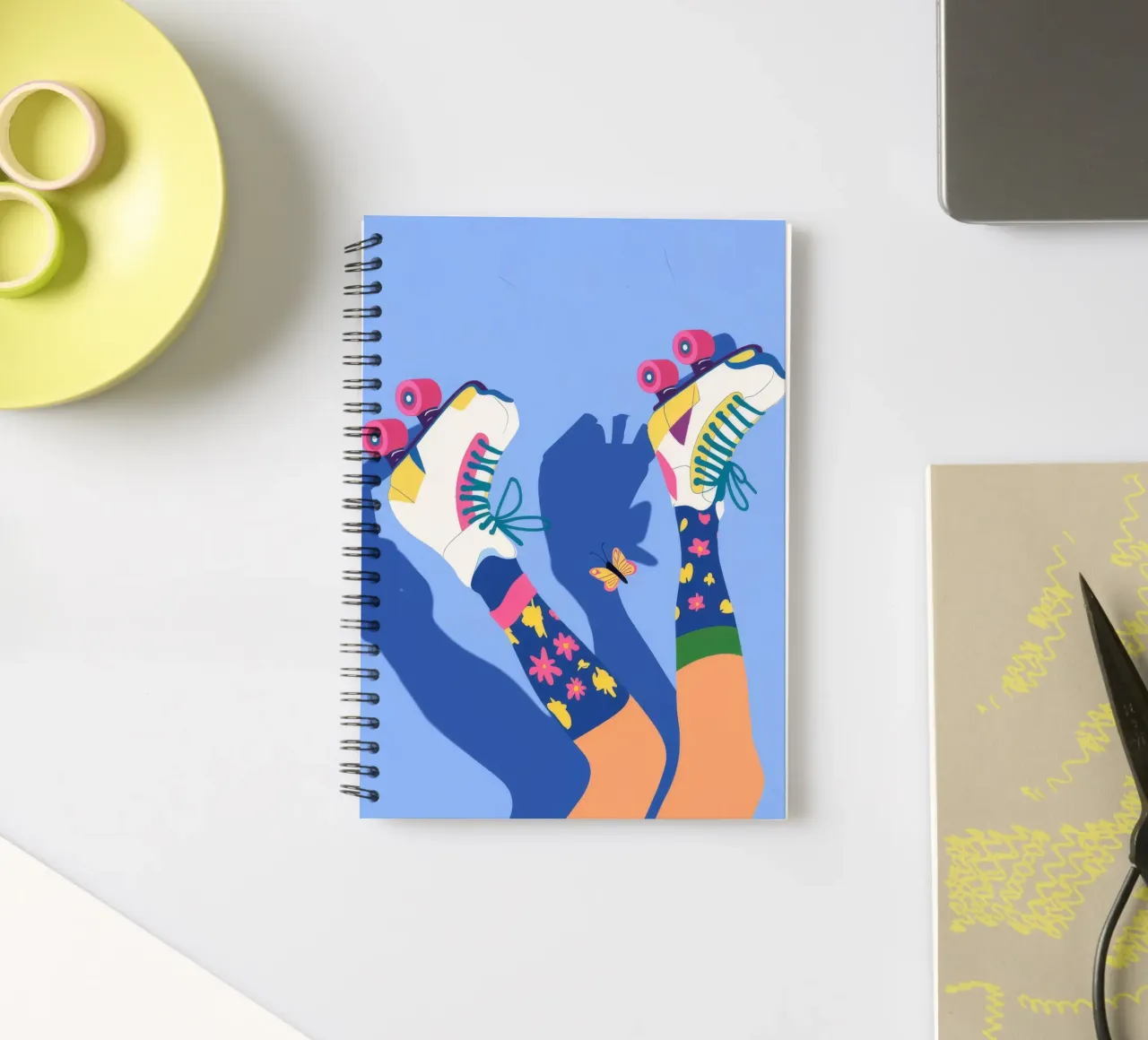 Roller Skates Socks spiral notebook by Demar Galleria