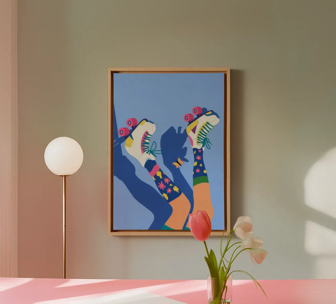 Roller Skates Socks canvas by Demar Galleria