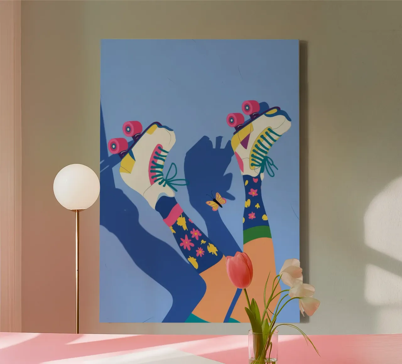 Roller Skates Socks canvas by Demar Galleria