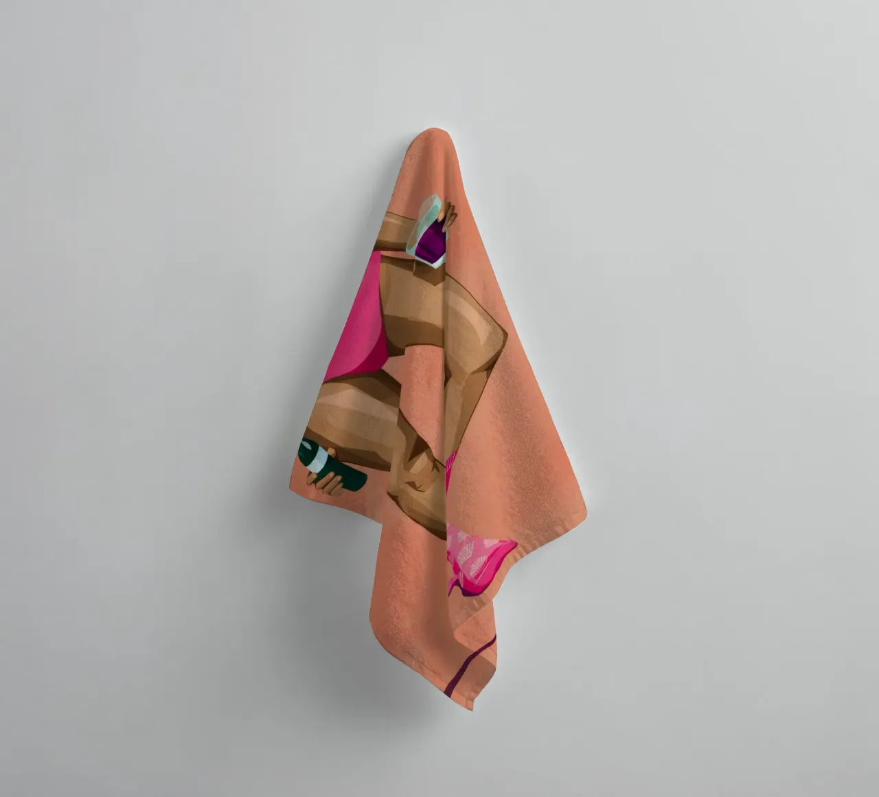 Pantaloncini rosa da bere asciugamano da bagno da Demar Galleria