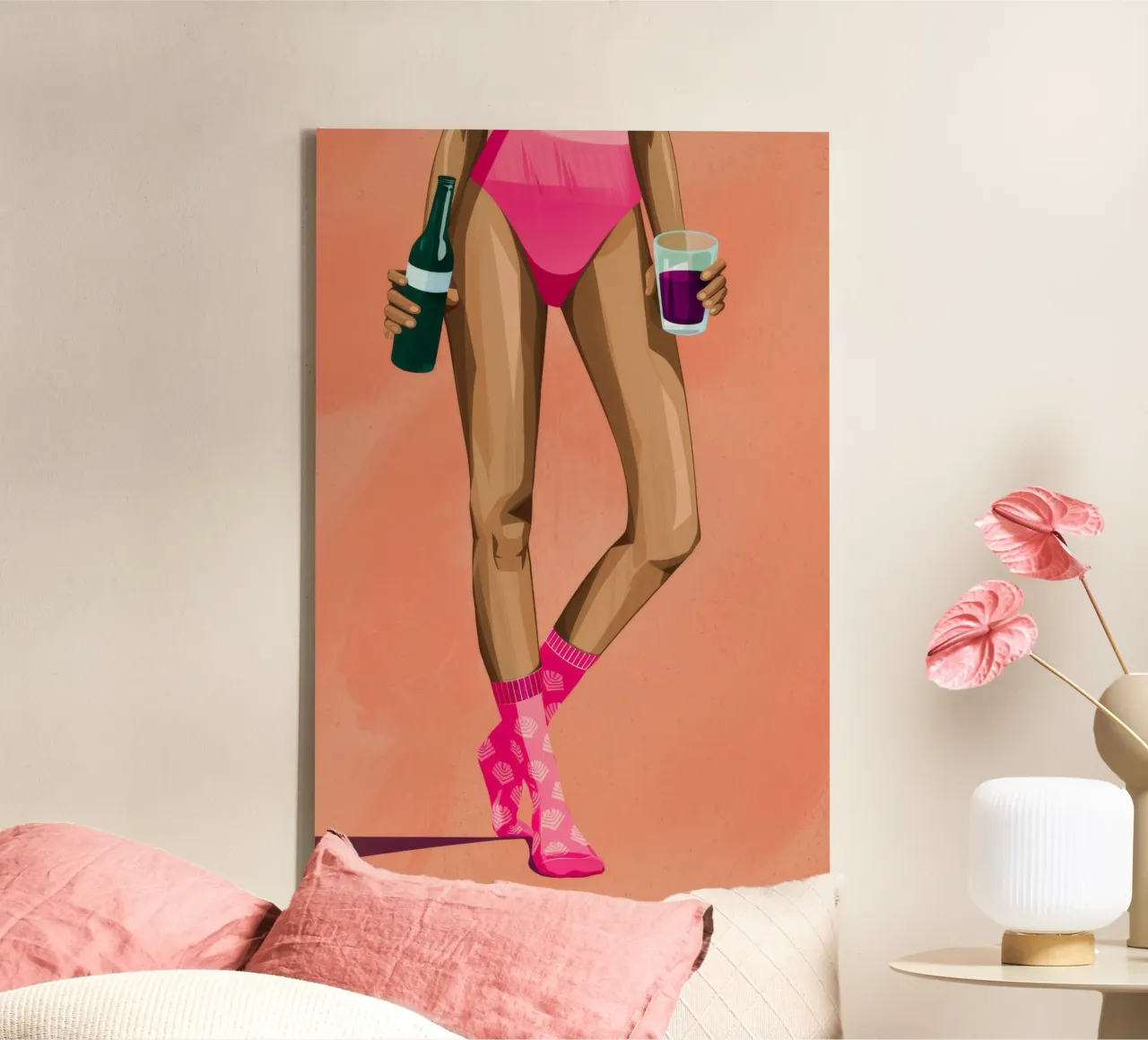 Pantaloncini rosa da bere tela da Demar Galleria