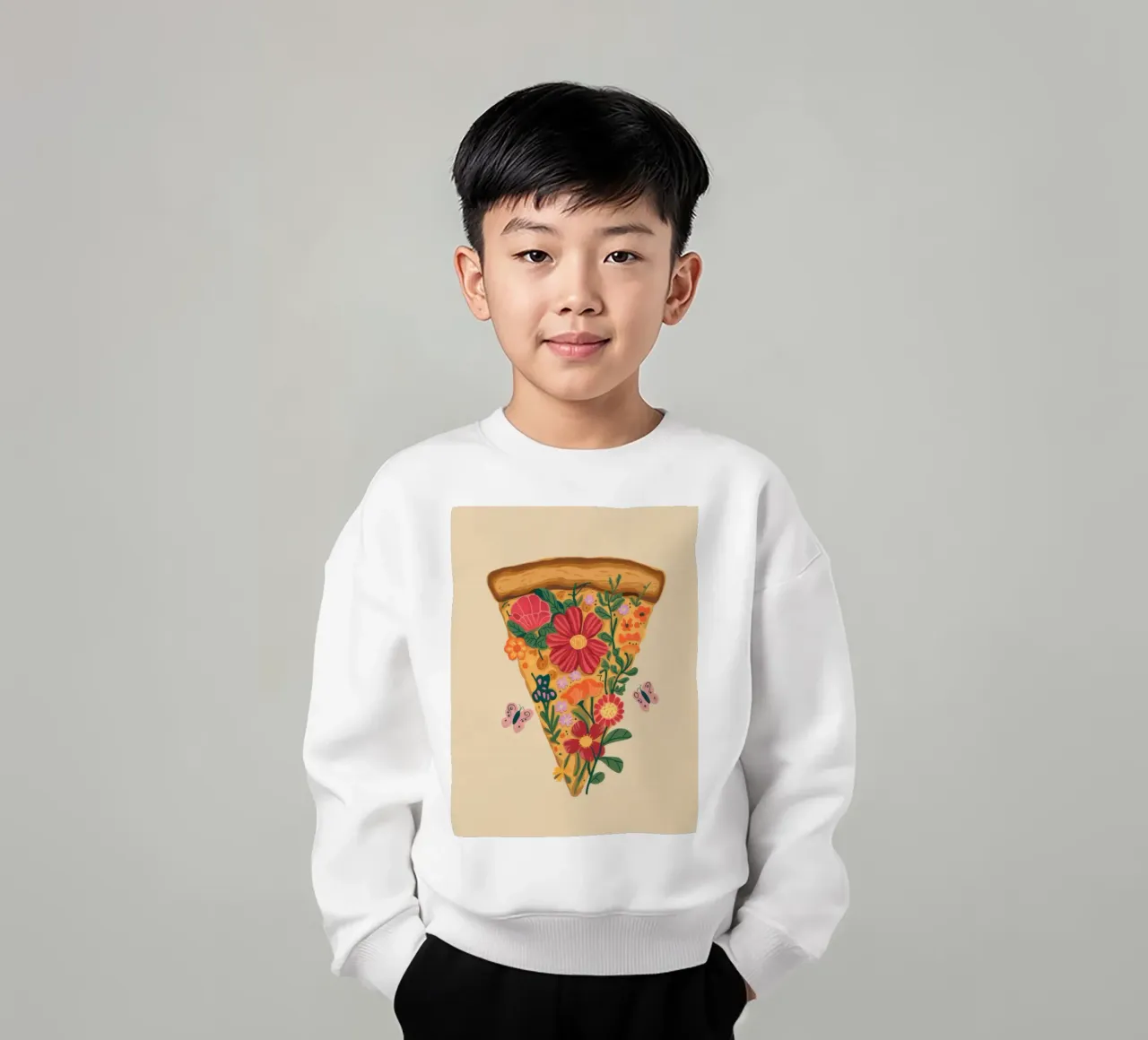 Floral Pizza Slice felpa bambino da Demar Galleria