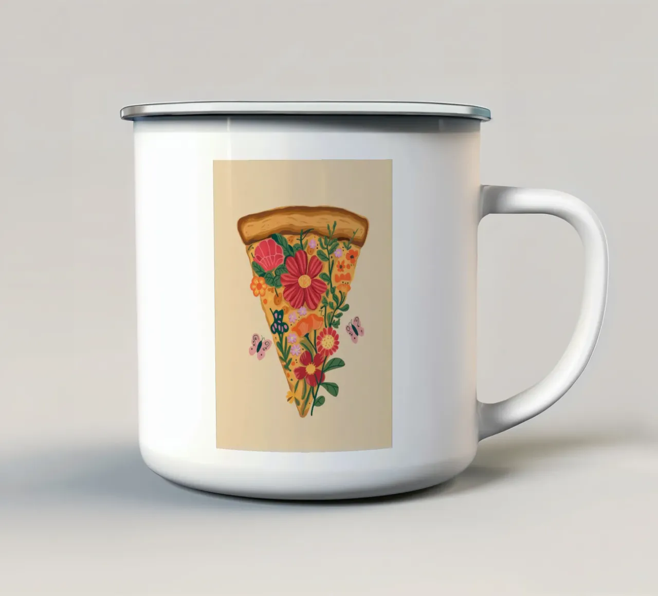 Floral Pizza Slice tazza in smalto da Demar Galleria