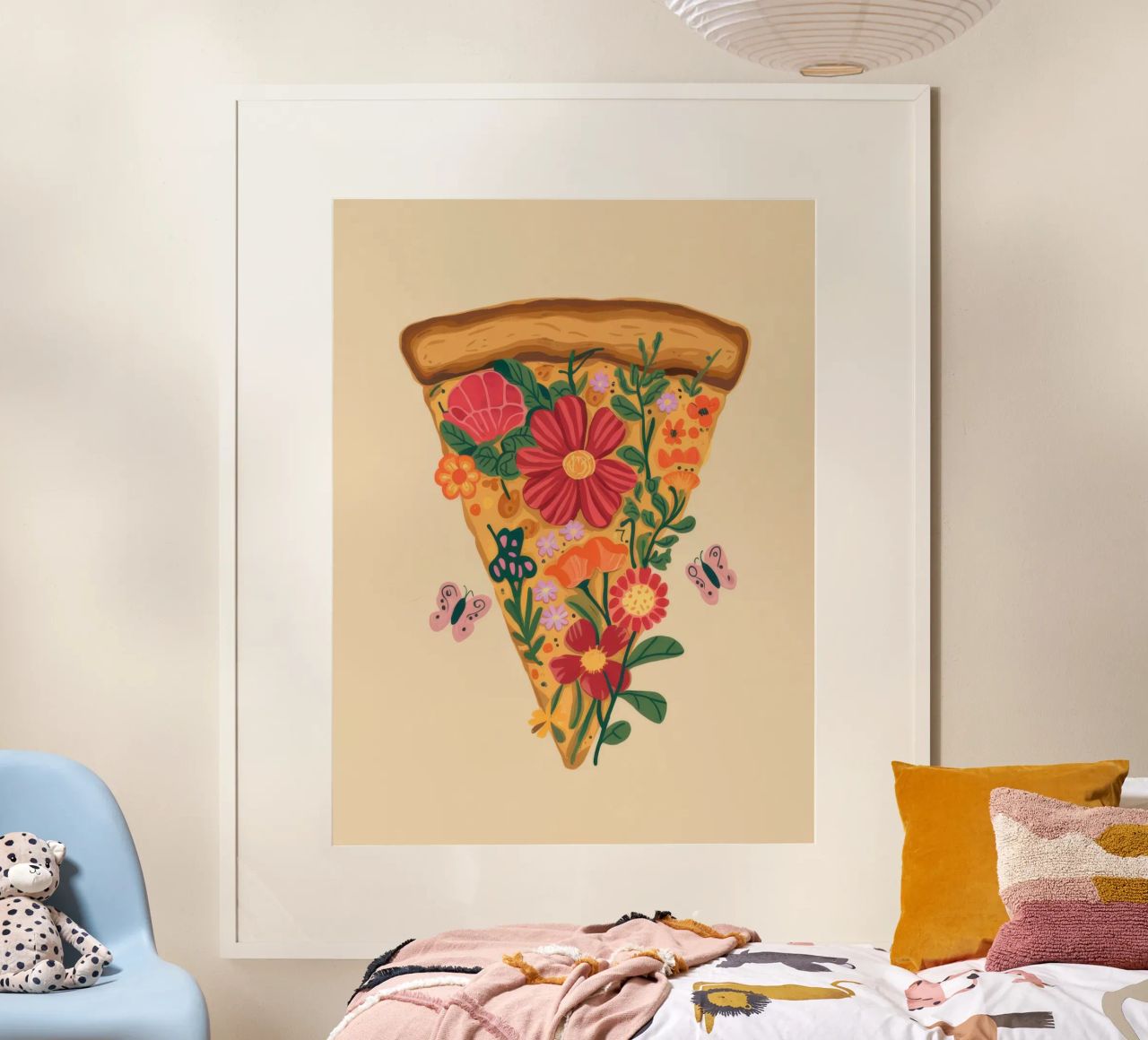 Tranche de pizza florale poster de Demar Galleria