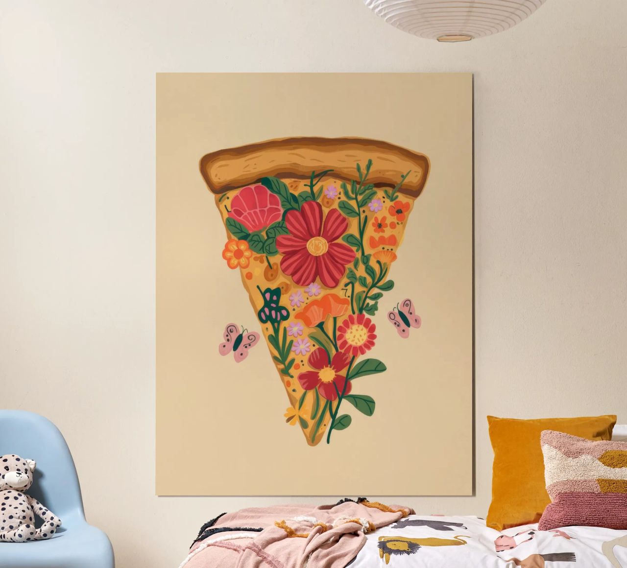 Tranche de pizza florale poster de Demar Galleria