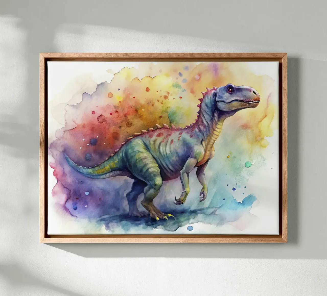 iguanodon dinosaur canvas with Floater frame by 🎁 ARTVI-SHOP