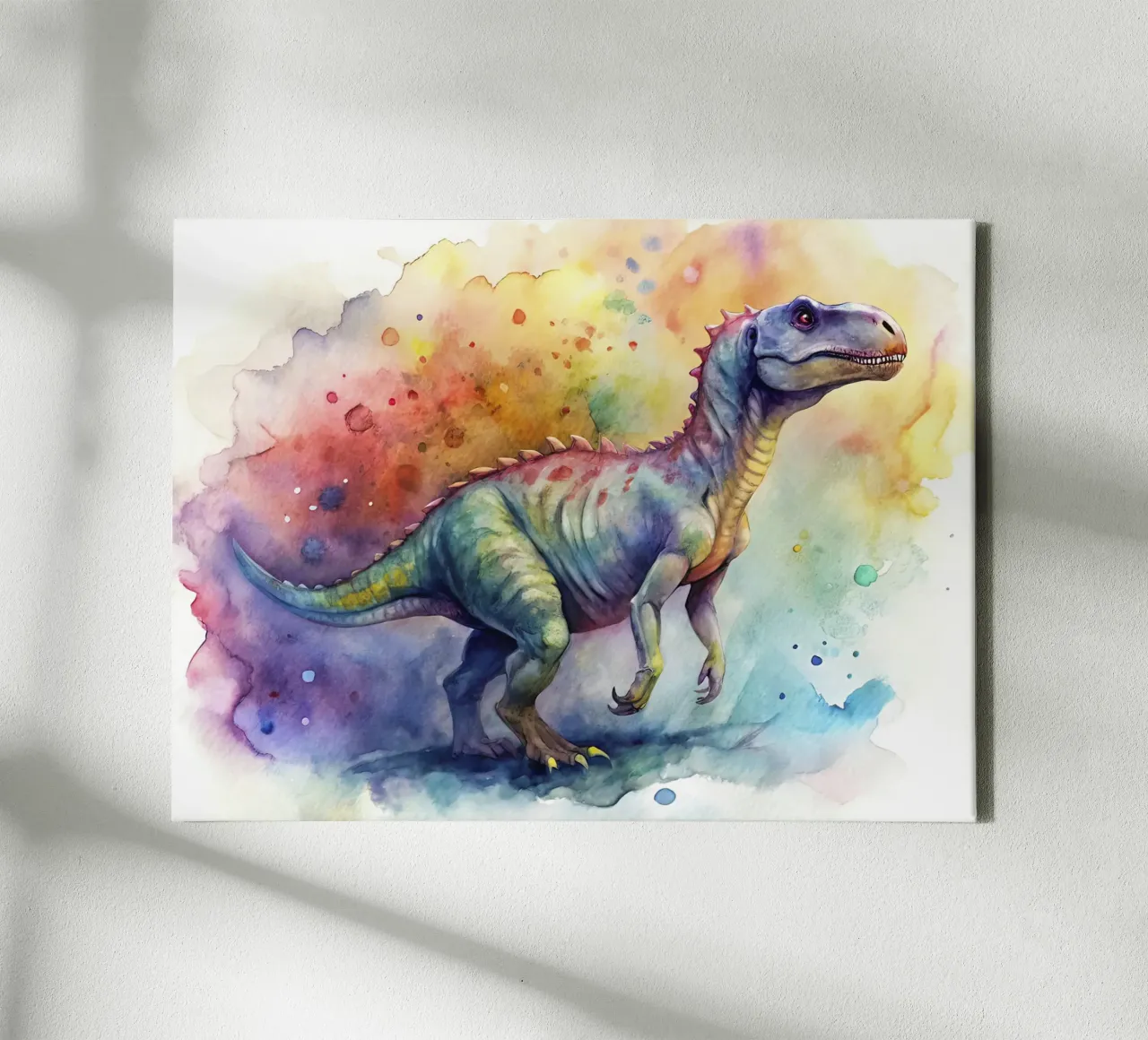 iguanodon dinosaur canvas with Floater frame by 🎁 ARTVI-SHOP