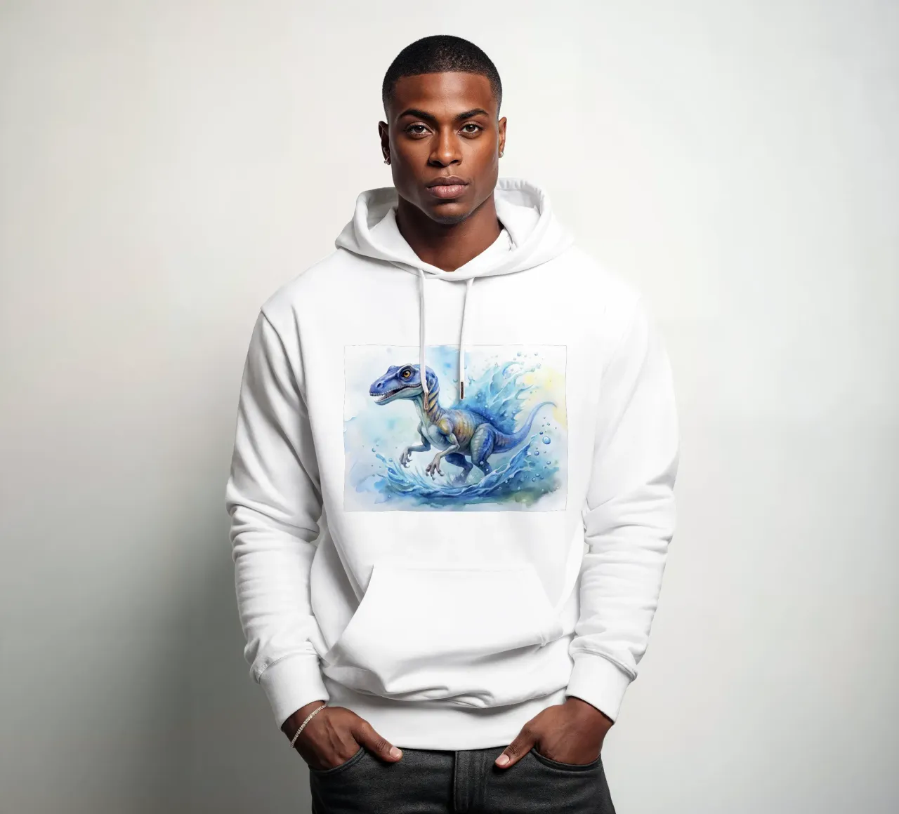 dinosauro velociraptor felpa con cappuccio da ARTVI-SHOP