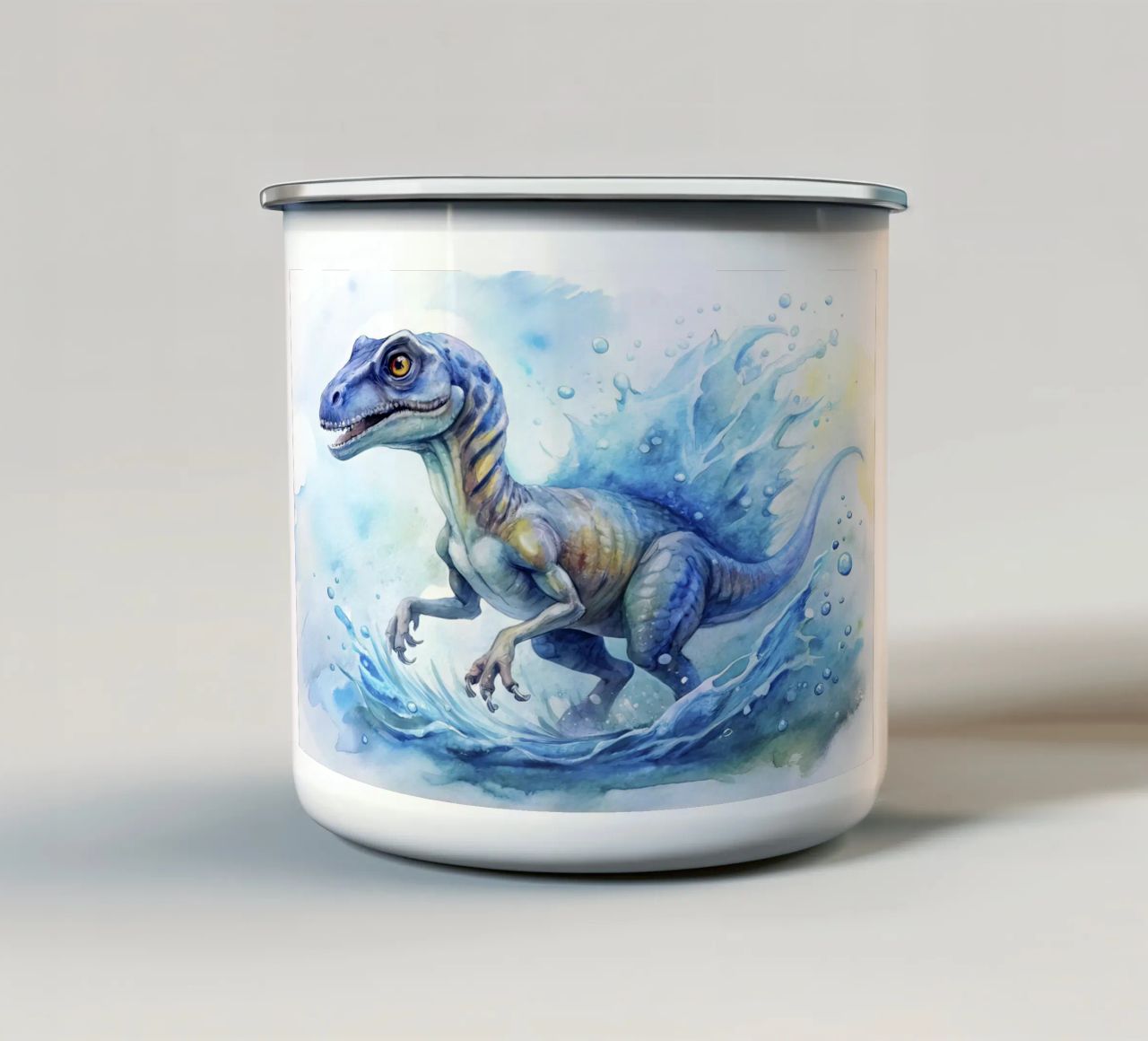dinosauro velociraptor tazza in smalto da ARTVI-SHOP