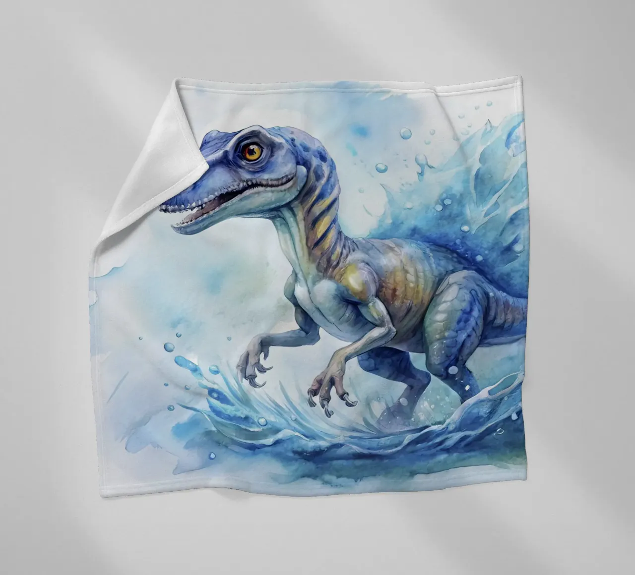 velociraptor dinosaur fleece blanket by 🎁 ARTVI-SHOP