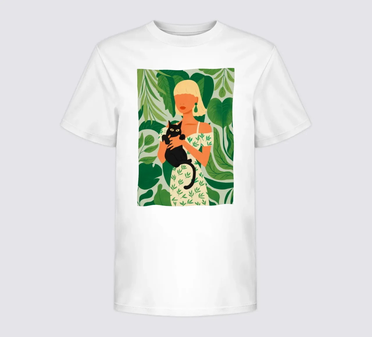 Woman with Cat kids t-shirt by Demar Galleria