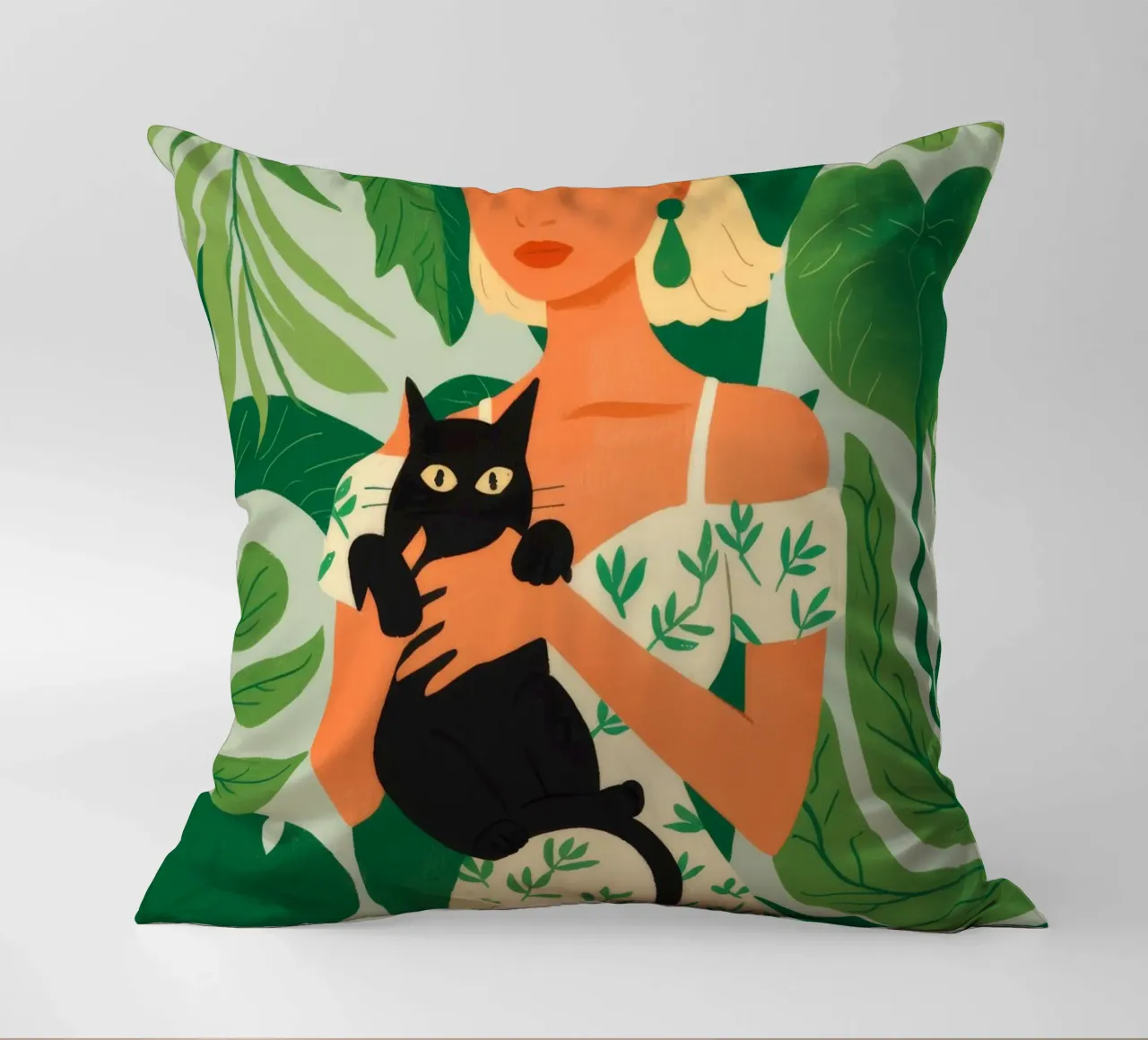 Donna con gatto cuscino da Demar Galleria
