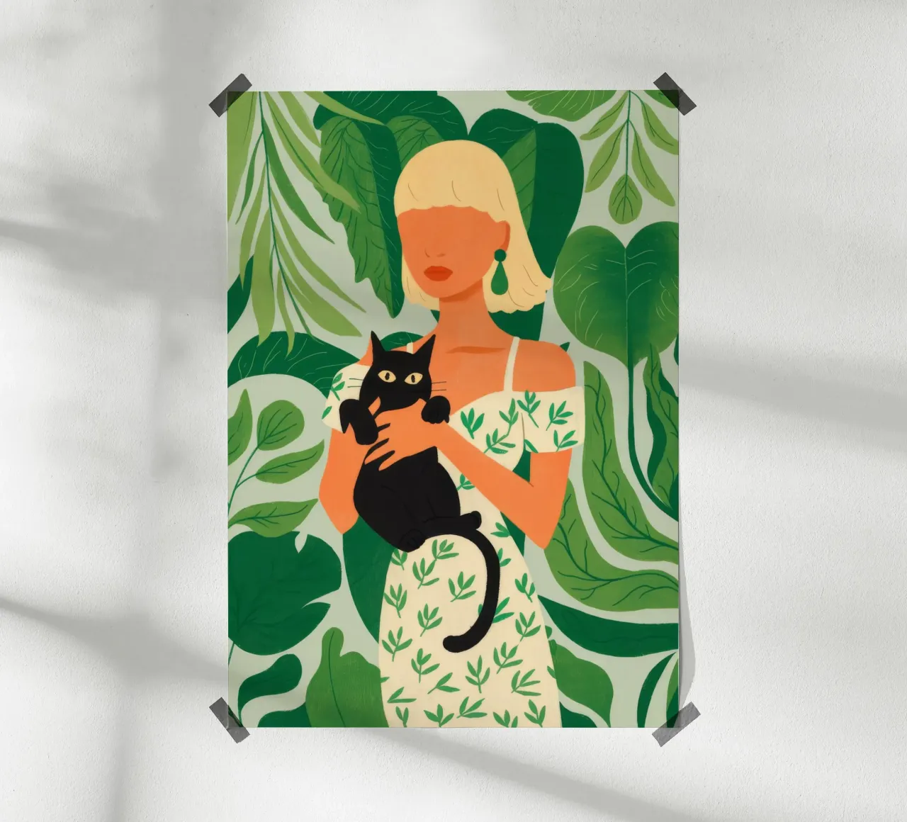 Donna con gatto poster da Demar Galleria