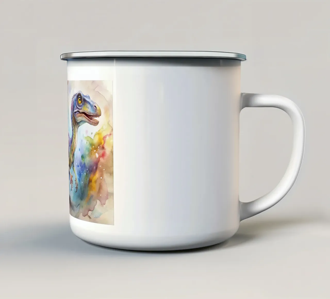 dinosauro velociraptor tazza in smalto da ARTVI-SHOP