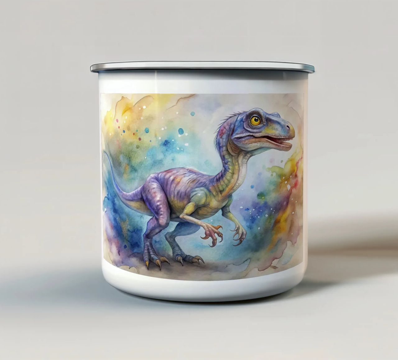 dinosauro velociraptor tazza in smalto da ARTVI-SHOP