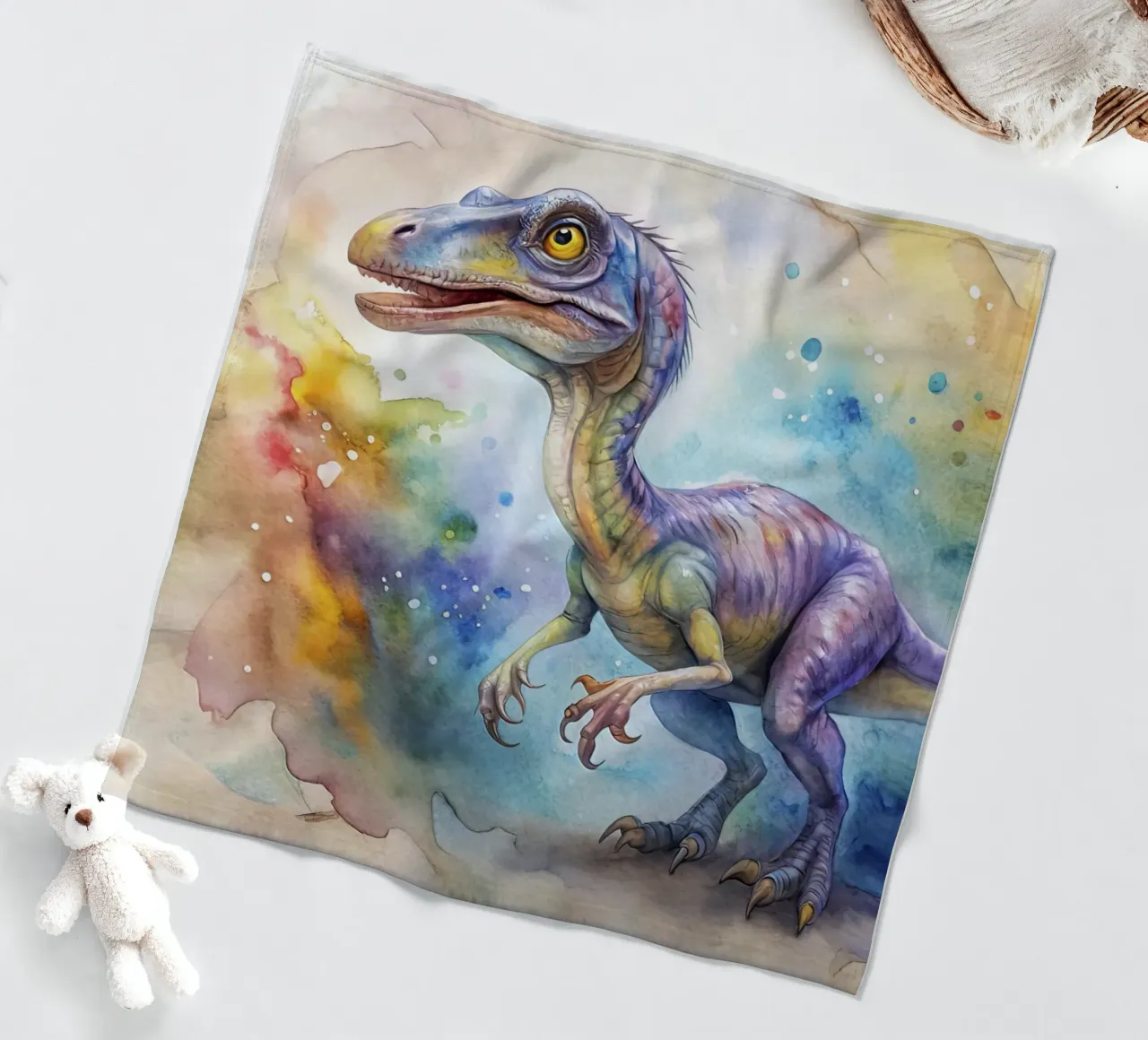 dinosauro velociraptor coperta in pile da 🎁 ARTVI-SHOP