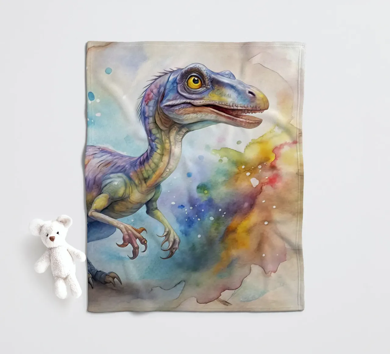 dinosauro velociraptor coperta in pile da 🎁 ARTVI-SHOP
