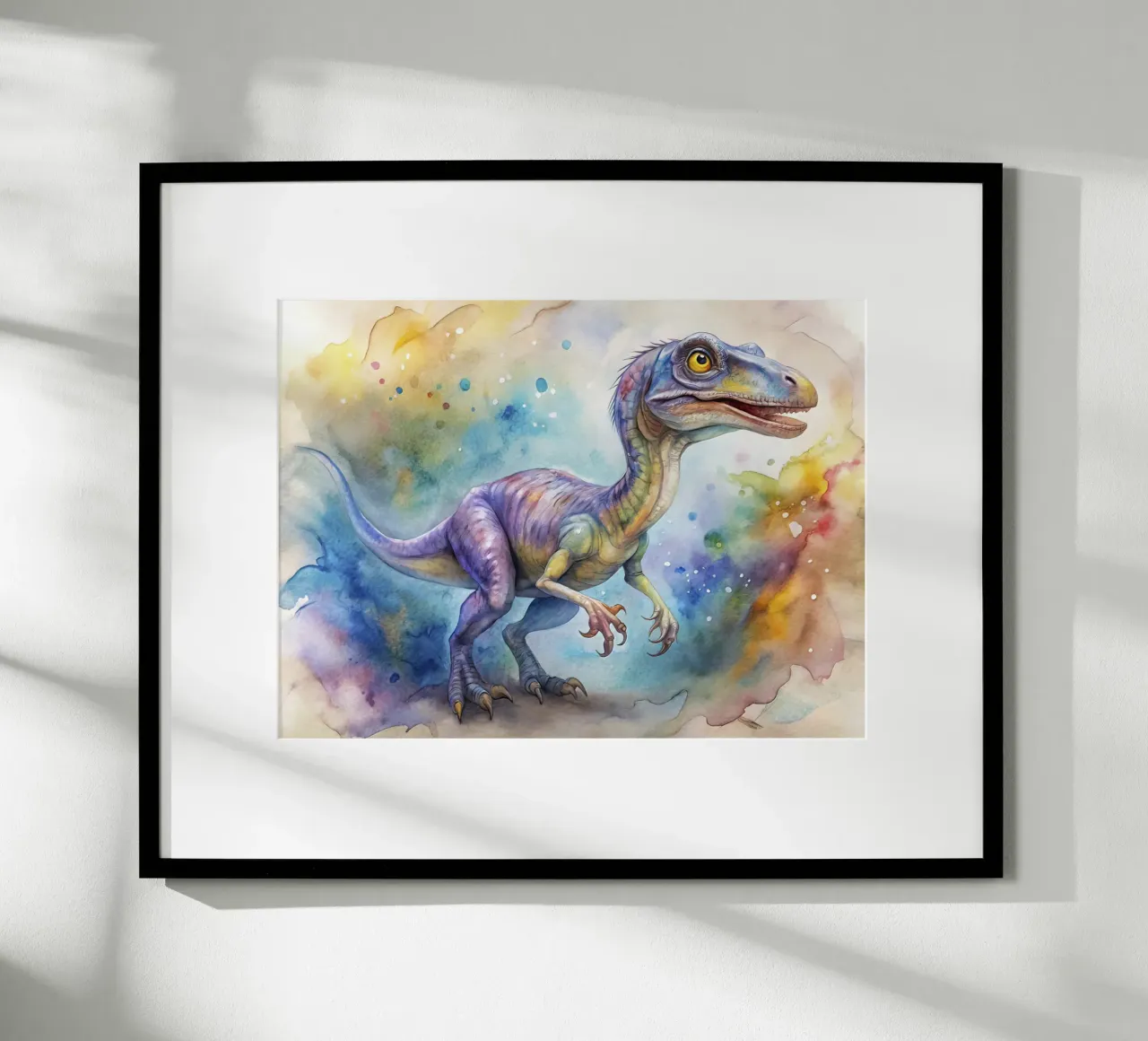 dinosauro velociraptor poster con telaio in plastica da 🎁 ARTVI-SHOP