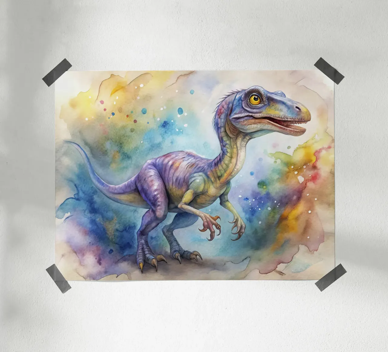 dinosauro velociraptor poster con telaio in plastica da 🎁 ARTVI-SHOP