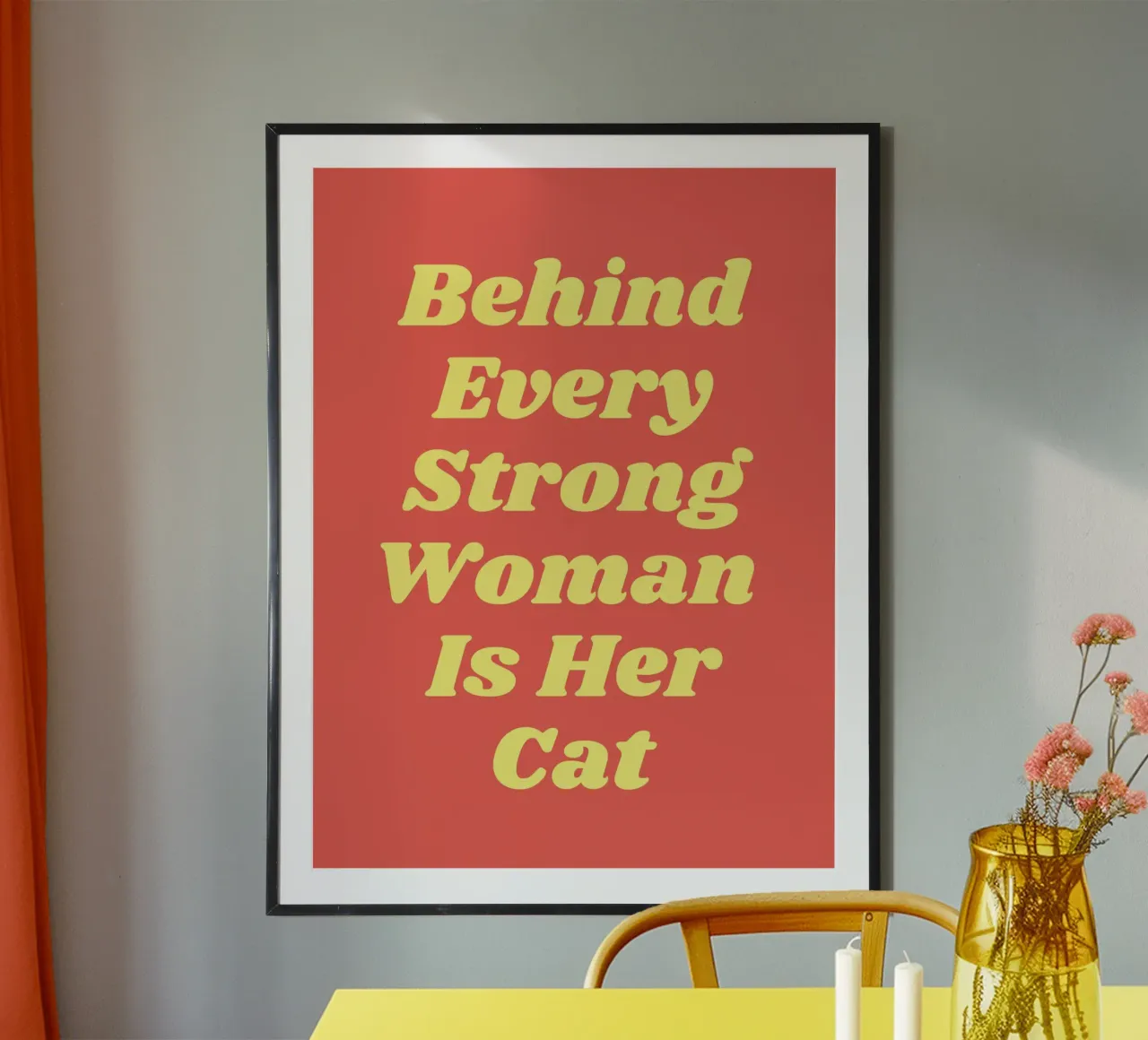 Dietro ogni donna forte c'è il suo gatto carta hahnemühle da Paigaam Studio