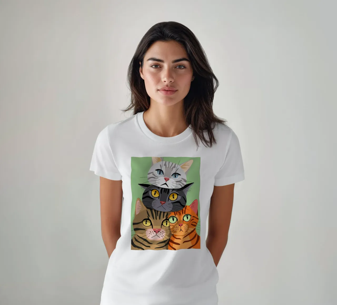 Gatti impilati t-shirt da Demar Galleria