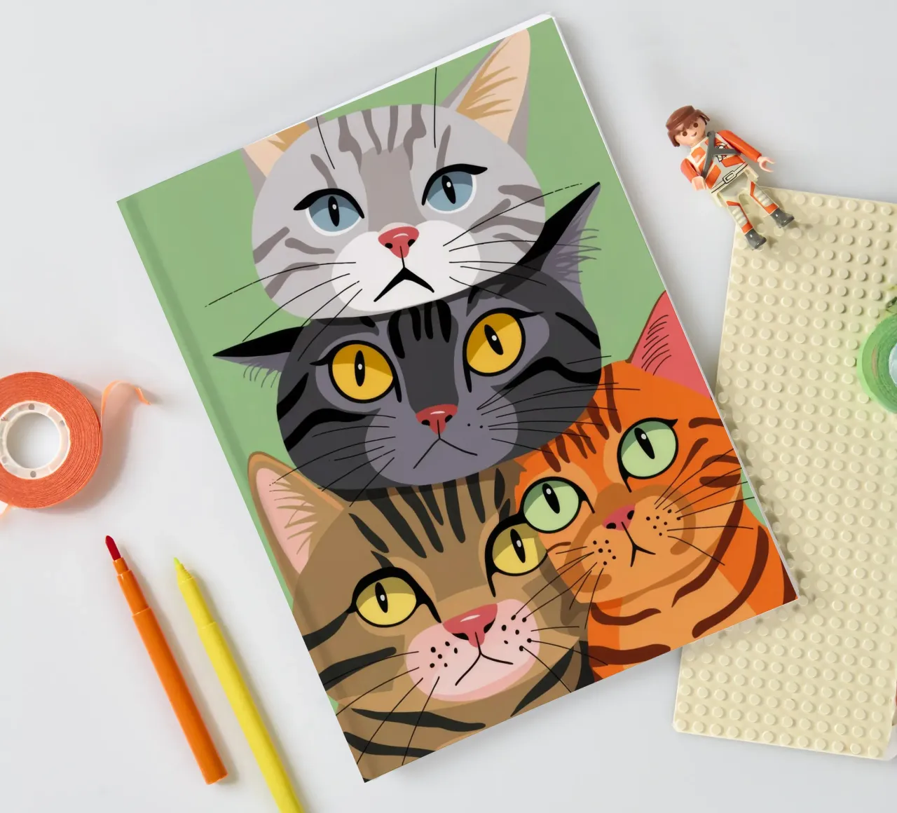 Stacked Cats notebook by Demar Galleria