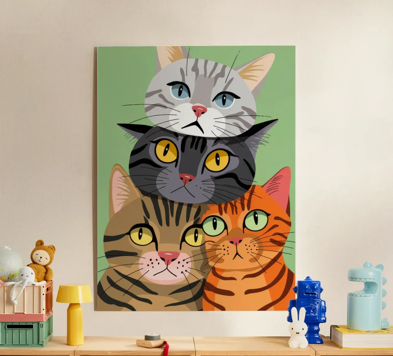 Stacked Cats acrylic glass by Demar Galleria