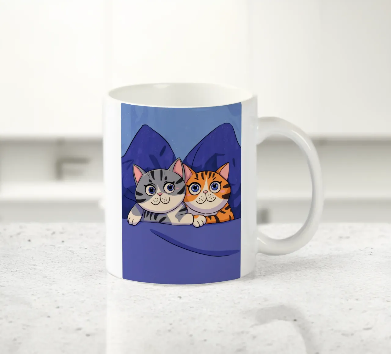 Due gattini tazza in ceramica da Demar Galleria