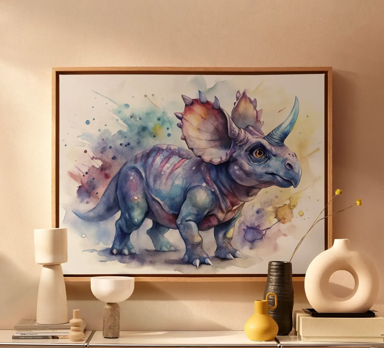 proceratops dinosaurus canvas met Baklijst van 🎁 ARTVI-SHOP