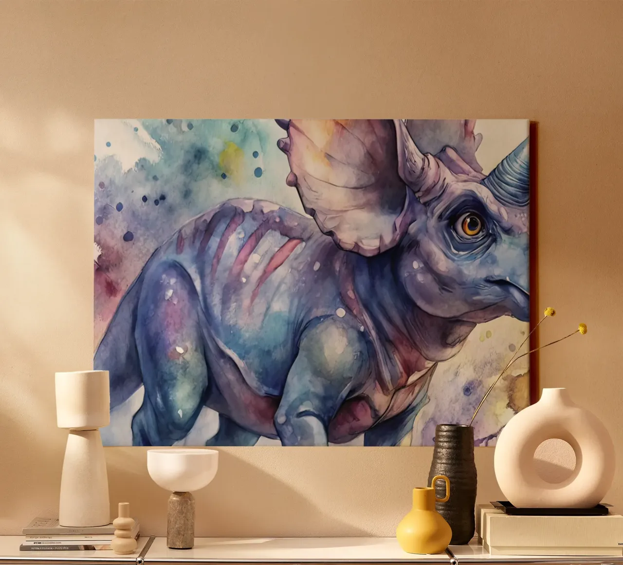 proceratops dinosaurus canvas met Baklijst van 🎁 ARTVI-SHOP
