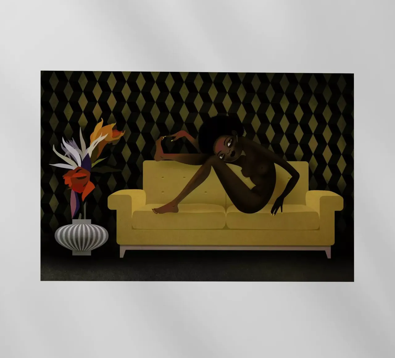 Yellow Sofa pellicola backlit da Lesja Chernish